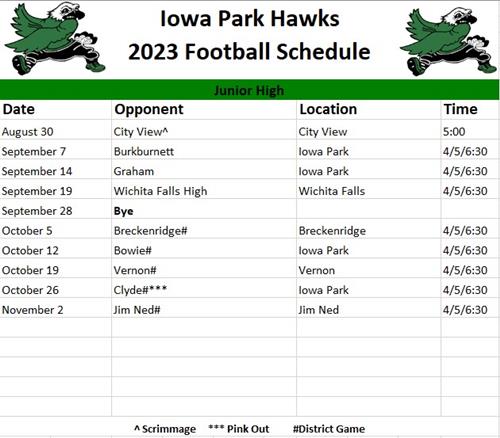 2023 MS Football Schedule